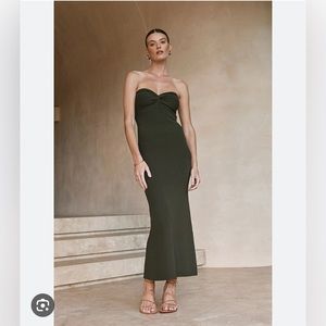 DISSH Anika Olive Knit Midi Dress